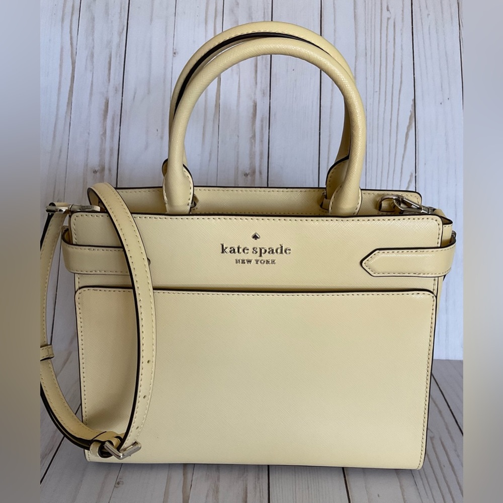 Kate Spade Staci Satchel Leather Bag Lemon
